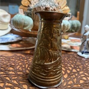 Vintage Brass Nautical Vase